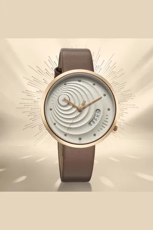 Fastrack Groove Quartz Analog with Date Grey Dial Girls Leather Watch