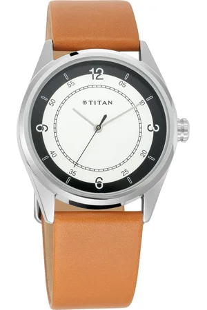 Titan Quartz Analog White Dial Leather Strap Watch for Men