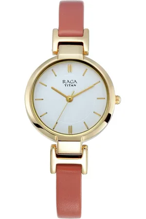 Titan Raga Viva White Dial Women Watch With Leather Strap