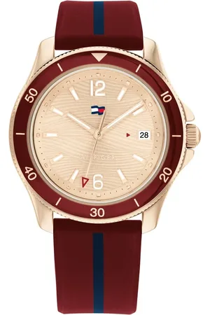 Tommy Hilfiger Quartz Analog Rose gold Dial Silicone Strap Watch for Women