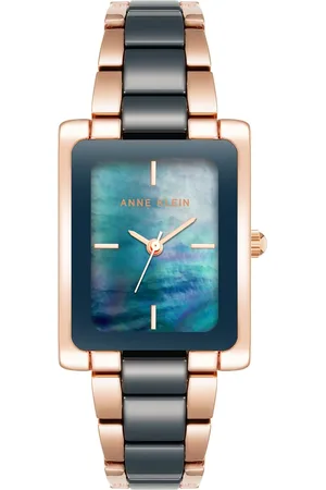 Anne Klein Quartz Analog Blue Dial Ceramic Strap Watch for Women
