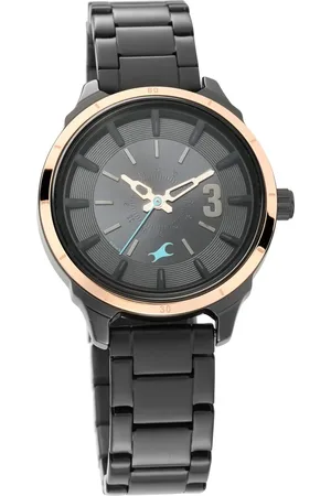 Fastrack All Nighters Quartz Analog Black Dial Stainless Steel Strap Watch for Girls