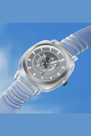 Fastrack Bare Quartz Analog Skeleton Unisex Watch With Grey Dial And Translucent Plastic Strap