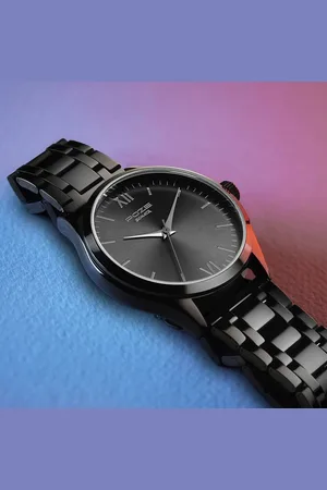 Sonata Poze Quartz Analog Black Dial Metal Strap Watch for Men