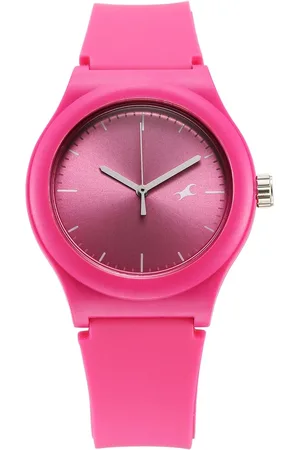 Fastrack Tees Urbanique Quartz Analog Pink Dial Silicon Strap Watch For Girls