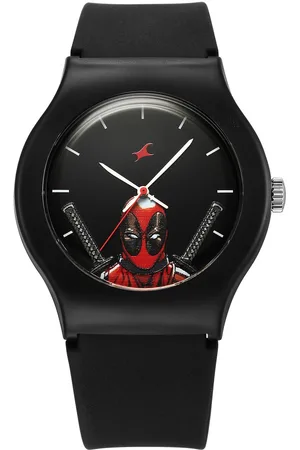 Fastrack Deadpool Wolverine Quartz Analog Black Dial With Black Silicone Strap Watch For Unisex