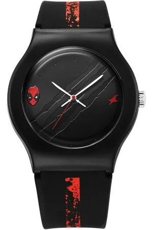 Fastrack Deadpool Wolverine Quartz Analog Black Dial With Black Silicone Strap Watch For Unisex