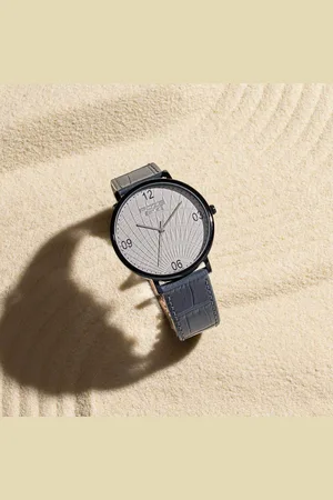 Sonata Poze Quartz Analog Grey Dial Leather Strap Watch For Men