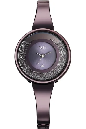 Fastrack Vyb Diva Quartz Analog Purple Dial Purple Metal Strap Watch For Women
