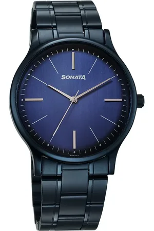 Sonata Aspire Quartz Analog Blue Dial Stainless Steel Strap Watch For Men