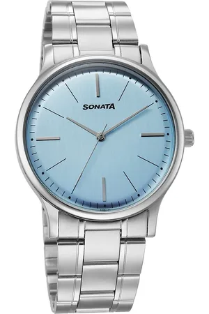 Sonata Aspire Quartz Analog Blue Dial Stainless Steel Strap Watch For Men