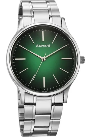 Sonata Aspire Quartz Analog Green Dial Stainless Steel Strap Watch For Men