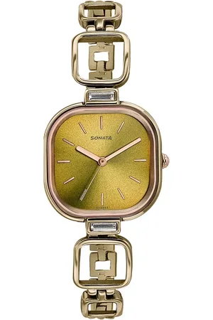 Sonata Colours of Earth Quartz Analog Brown Dial Metal Strap Watch For Women