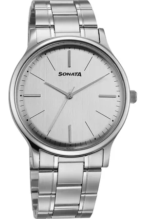 Sonata Aspire Quartz Analog Grey Dial Stainless Steel Strap Watch For Men