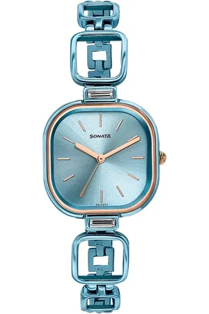 Sonata Colours of Earth Quartz Analog Blue Dial Metal Strap Watch For Women