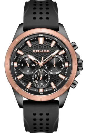 Police Quartz Multifunction Black Dial Black Colour Silicone Strap Watch For Men