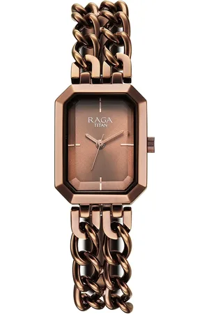 Titan Raga Showstopper Quartz Analog Brown Dial Metal Strap Watch For Women