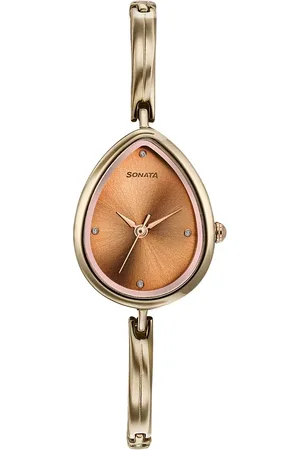 Sonata Colours of Earth Quartz Analog Brown Dial Metal Strap Watch For Women