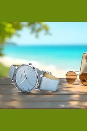 Sonata Pastel Play Quartz Analog Blue Dial Leather Strap Watch For Women