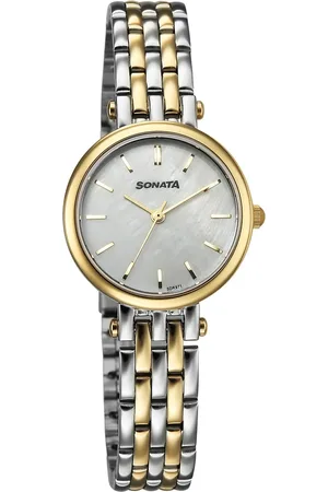 Sonata Eternia Quartz Analog White Dial Metal Strap Watch For Women
