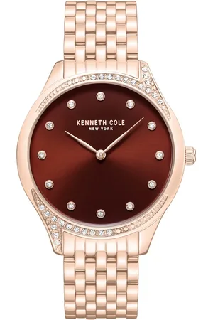 Kenneth Cole Quartz Analog Maroon Dial Rose Gold Colour Stainless Steel Strap Watch For Women