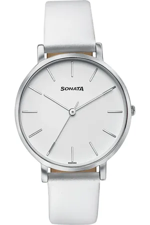 Sonata Pastel Play Quartz Analog White Dial Leather Strap Watch For Women