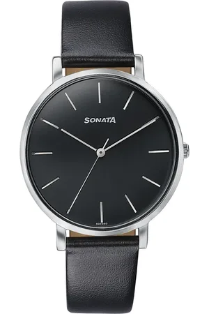 Sonata Pastel Play Quartz Analog Black Dial Leather Strap Watch For Women