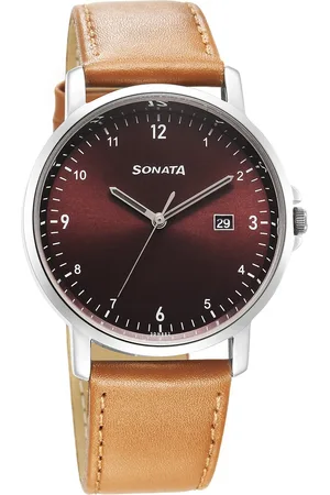 Sonata Quartz Analog with Date Brown Dial Watch for Men