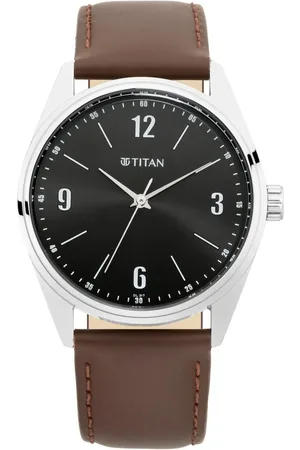 Titan Quartz Analog Black Dial Stainless Steel Strap Watch for Men