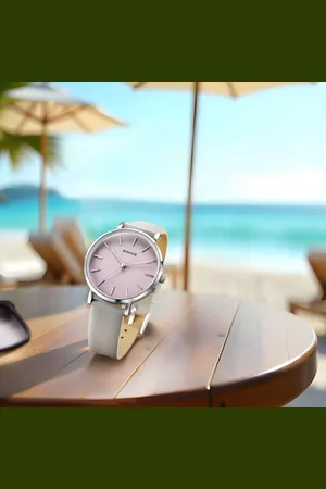 Sonata Pastel Play Quartz Analog Pink Dial Leather Strap Watch For Women