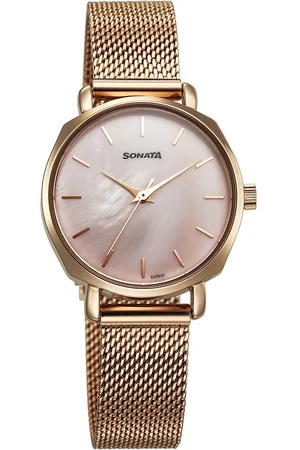 Sonata Eternia Quartz Analog Pink Dial Metal Strap Watch For Women