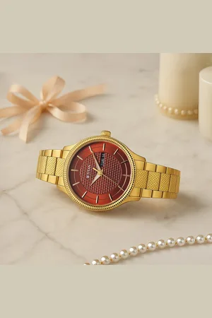 Titan Karishma Wedding Edit Quartz Analog with Day and Date Brown Dial Stainless Steel Strap Watch For Men