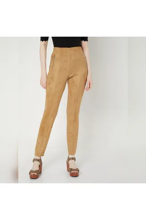 Vero Moda faux suede leggings in brown