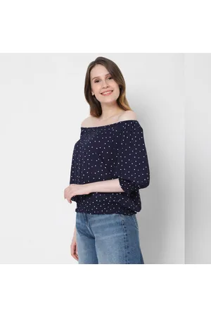 Blue Off The Shoulder Top (3069931)