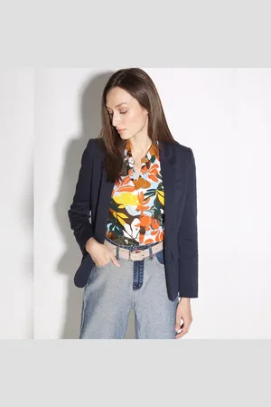 VERO MODA Women Orange Floral Shirt, Short Sleeves, Shirt Collar