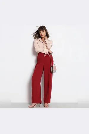 VERO MODA Women Red High Rise Pants