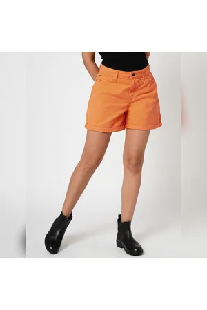 s.Oliver SLIM - Denim shorts - orange - Zalando.de