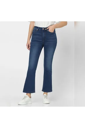 Blue High Rise Boot Cut Jeans