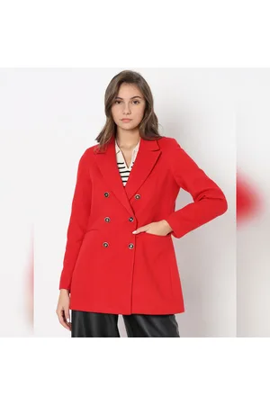 Alex Perry Womens Double Breasted Pointed Lapel Pants Suit Red