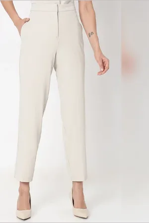 Trendy Oversize Cotton Lycra Women/Girls Beige Trousers Pants Plus Size women  Trouser Pants