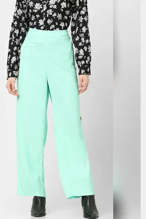 VERO MODA Women Green High Rise Flared Pants