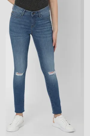 VERO MODA Women Blue Mid Rise Distressed Wendy Skinny Jeans