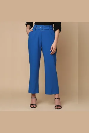 VERO MODA Women Blue High Rise Belted Pants