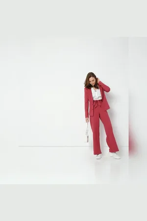 VERO MODA Women Red High Rise Co-ord Pants