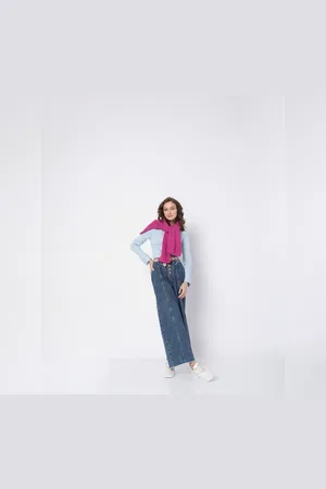 VERO MODA Women Blue High Rise Zoey Wide-Leg Jeans