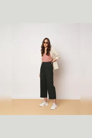 VERO MODA Women Green High Rise Pants
