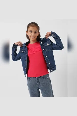 VERO MODA Girls GIRL Red Ribbed Top, Long Sleeves