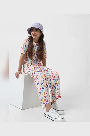 VERO MODA Girls GIRL White Mid Rise Pleated Pants