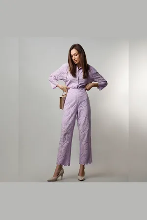 VERO MODA Women Lilac High Rise Co-ord Set Pants