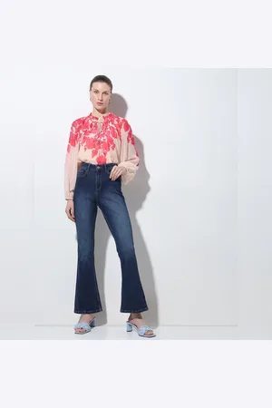 VERO MODA Women Dark Blue High Rise Flared Jeans